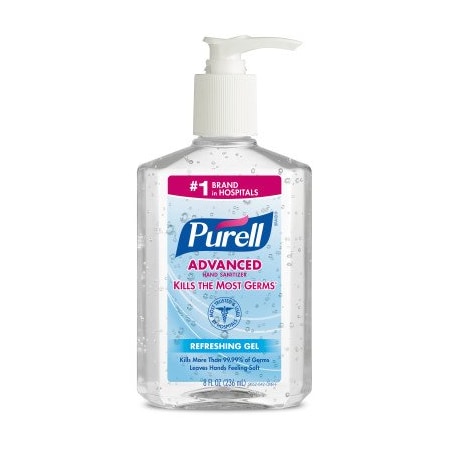 Gojo 9652-12 Purell Clear Instant Hand Sanitizer Clear 8 oz Pump Bottle, 12PK 2831697